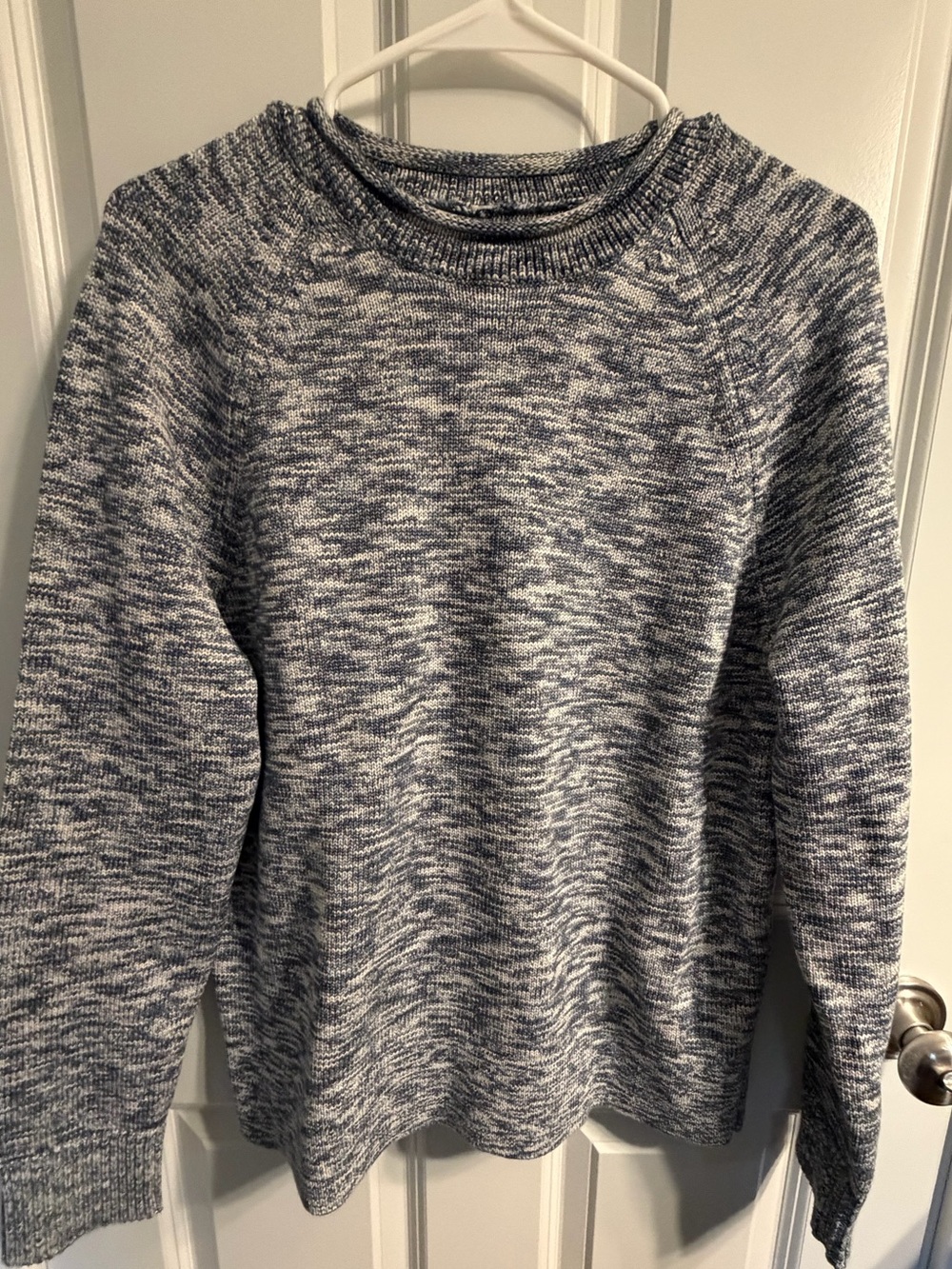 lululemon athletica Men’s Marled Navy and White Crewneck Sweater